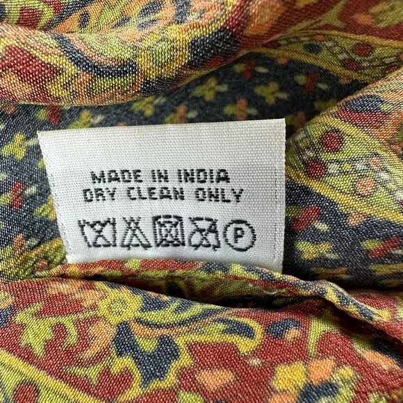 What Goes Around Comes Around 100% Silk Maxi Dress XS Boho Smocked Strapless EUC - Picture 9 of 9